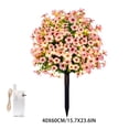 thumbnail image 3 of Dtchengua 2 Pack Artificial Topiary Ball Trees With Light for Outdoor, UV Resistant Fake Plants Shrubs Bushes, Realistic Faux Flowers Greenery Spring Deko for Front Porch, Garden, Yard, Patio (Pink), 3 of 7