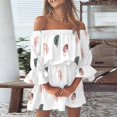 thumbnail image 1 of Summer Casual Boho Dresses Women's Flora Printed Batwing Sleeve Lace-Up Dress Female Irregular Sexy Beach Mini Dresses VestidosS Gao Jinjia LED, 1 of 2