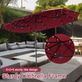 thumbnail image 5 of Autlaycil 13ft Extra Large Patio Umbrella with Solar Lights(Without Base) Red+Lights, 5 of 5