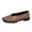 Coffee, variant on Womens Ballet Flats Square Toe Faux Leather Deep V Cut Slip On Arch Support Non Slip Office Dressy Cushioned Flat Shoes Black Size US5