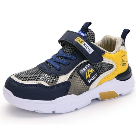 

Eashi leisure trend single mesh double mesh leather breathable non slip light running shoes.