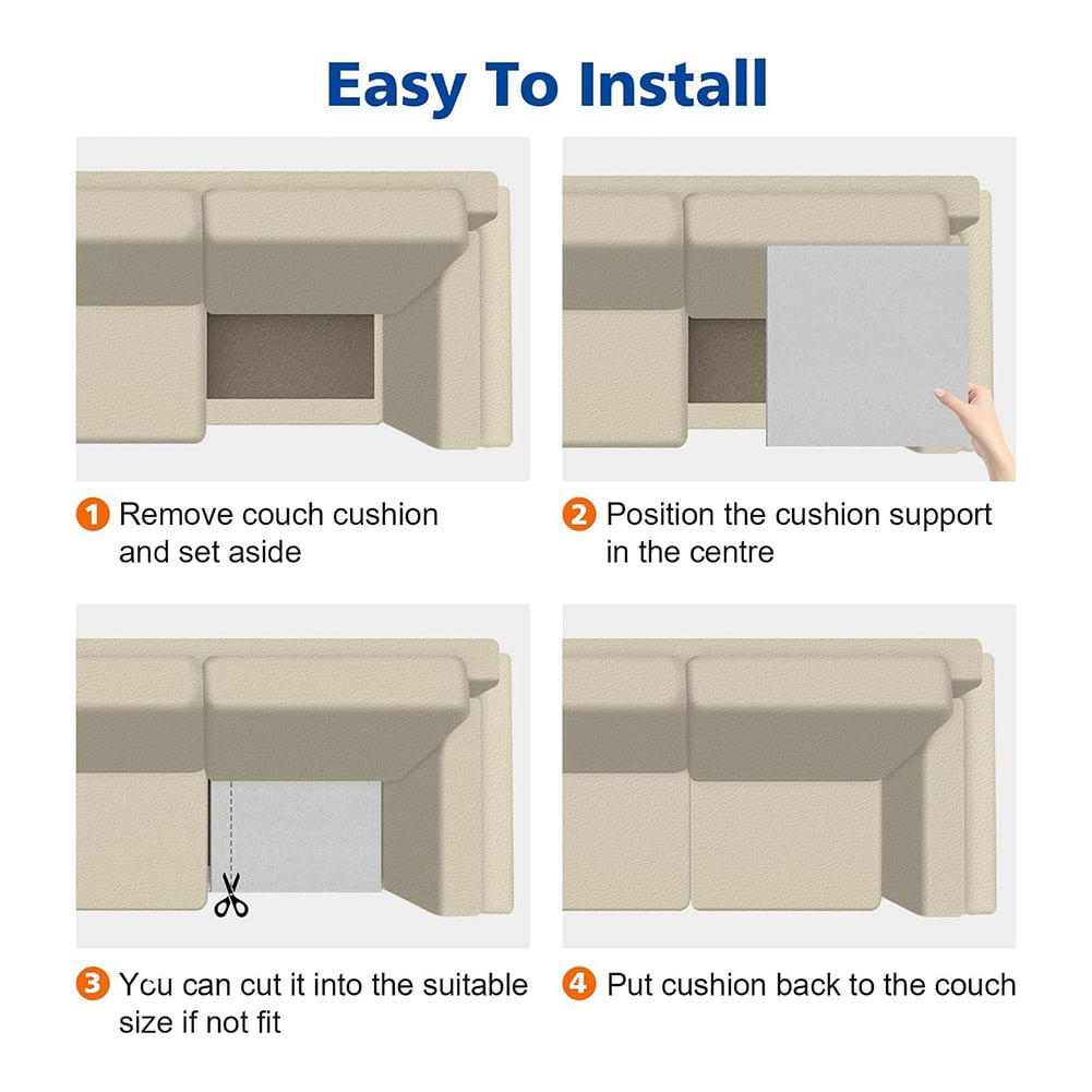 Couch Cushion Support for Sagging Seat, 3pcs Sofa Furniture Seat Cushion Sagging Repair, Foam Sofa Cushion Support White