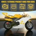 thumbnail image 6 of WETS 49cc Kids Dirt Bike, Gas Dirt Bike for Kids 8-14, Gas Power Off Road Mini Motorcycle, Children Pocket Motorbike with Front Rear Disc Brakes, Conquer Grass Mountain City Road, 6 of 10