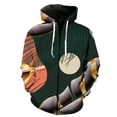 thumbnail image 1 of Sudadera con capucha y cremallera para hombre, diseño de hojas de plantas tropicales, estilo hip hop, informal, divertida, de manga larga, estilo urbano, estilo Harajuku, con estampado 3D, 1 of 6
