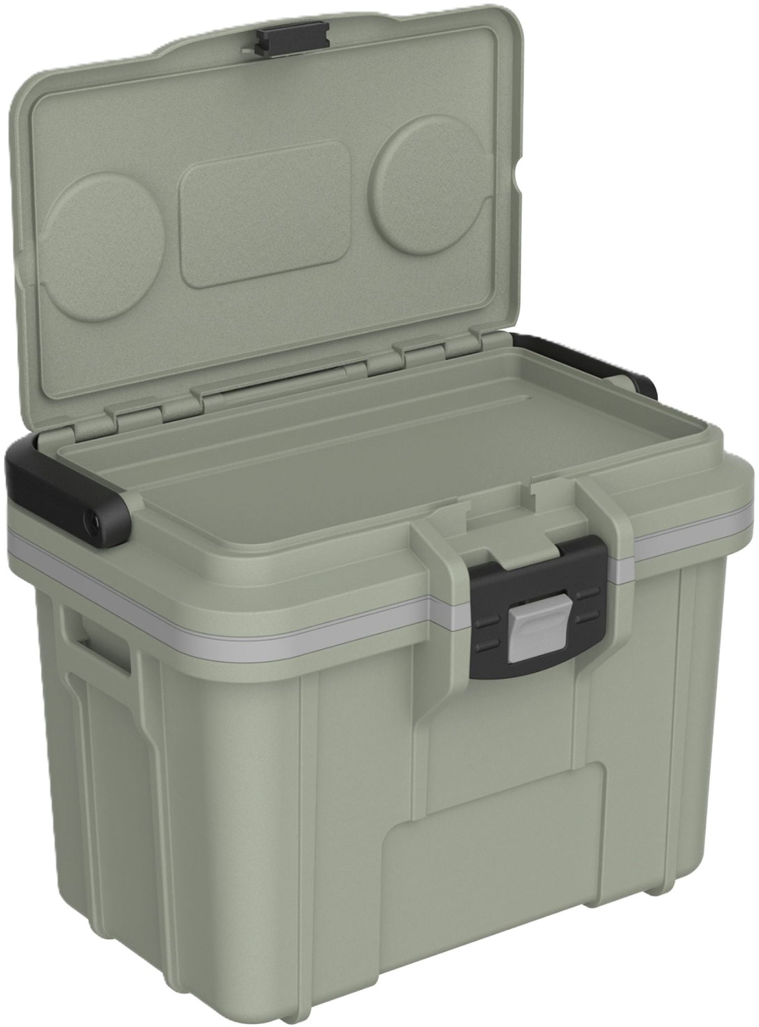 Pelican Personal 8 Qt Hard-Sided Cooler with Snap-in Ice Pack Bottle Opener, Sage with Gray