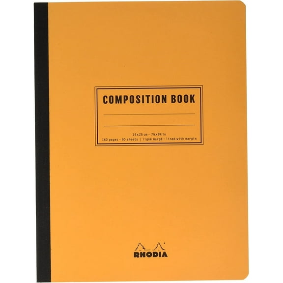 Rhodia Composition Book Orange 7.5 X 9.75: White Line Pages with Margin (Hardcover)