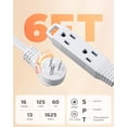 thumbnail image 3 of Cable de alimentación DEWENWILS, enchufe plano de 183 cm, 3 clavijas, 13 A, 125 V, 3 of 8