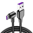 thumbnail image 3 of Cable de datos tipo C para teléfono móvil, conector universal de doble cara con codo, carga rápida de alta velocidad 5A para Android, longitud de la línea de carga para juegos de teléfono móvil, 3 of 4