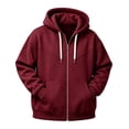 thumbnail image 3 of Men's Fleece Full Zip Hoodie, Fall Long Sleeve Hooded Sweatshirt Coat, Loose Causal Hoodie Jackets with Pockets, 3 of 7