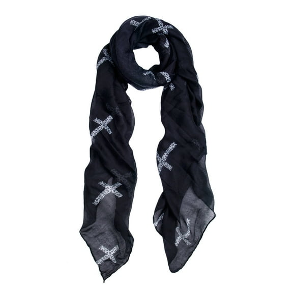 Elegant Leopard Cross Animal Print Scarf