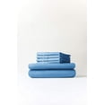 thumbnail image 5 of CGK Linens 6-Piece Breathable and Cooling Sheet Set With Extra Matching Pillowcases - King Size Bed Sheets Fits 8"-16" Mattresses, Denim Blue, 5 of 7