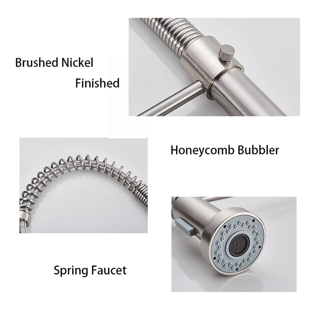 Senlesen Kitchen Sink Faucet Brushed Nickel Pull-Down Single Handle Tap