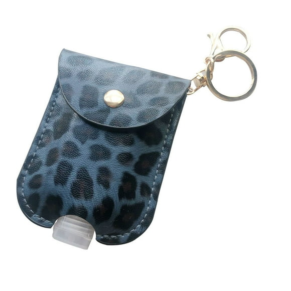 potrochi Portable Squeeze Bottle, Empty Leakproof Plastic Travel Bottle with Leather Keychain Holder for Hand Sanitizer, Essential Oil, Refillable Bottle Clips to Diaper Bag, Travel Bag