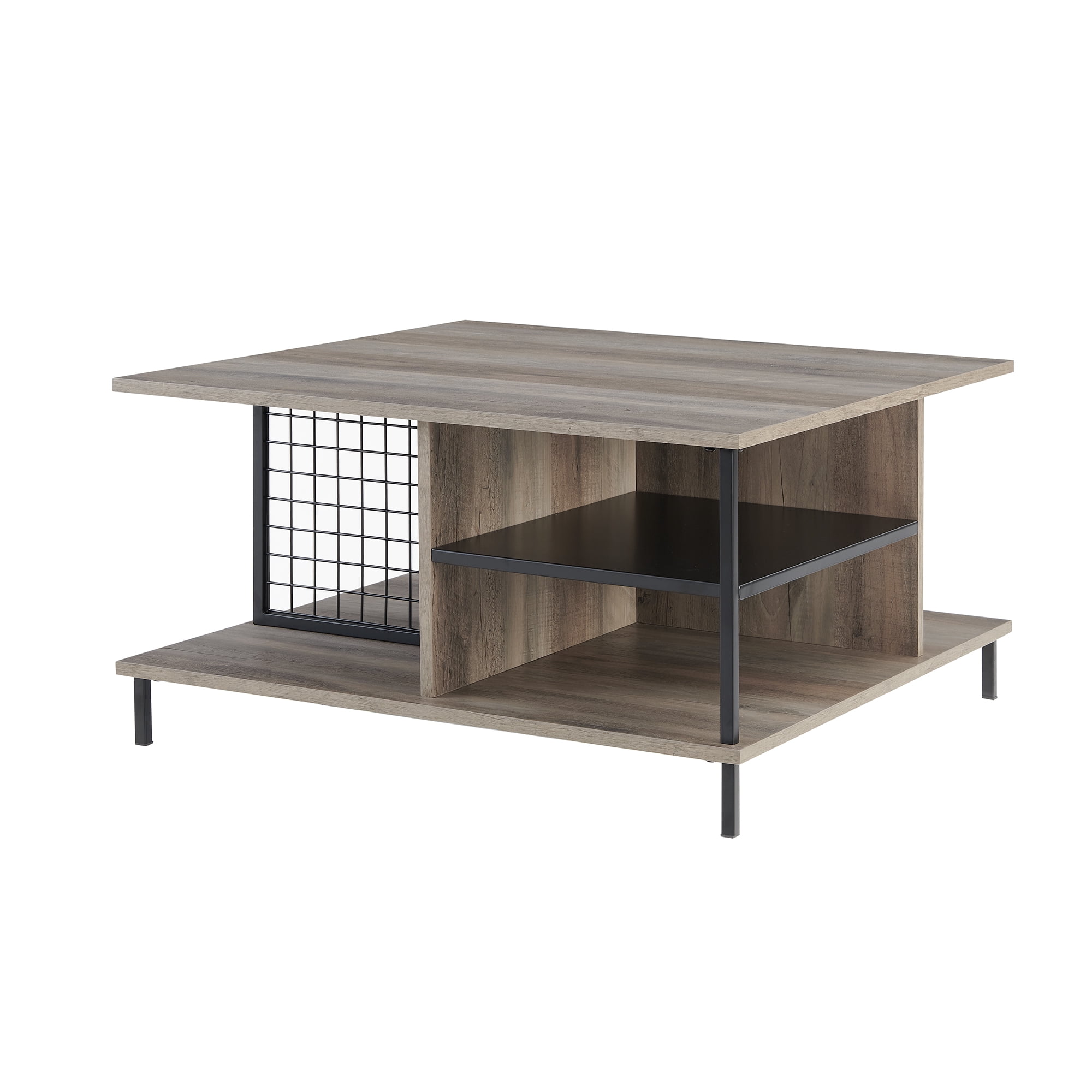 Hodge Grey Wash Modern Square Coffee Table by River Street Designs