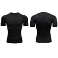 thumbnail image 4 of Camiseta de Compresión de Manga Corta para Hombre, Transpirable y de Secado Rápido, Ropa Deportiva para Ejercicio Físico, Color Negro, Talla L YUNYI BRAND Deportes, 4 of 8