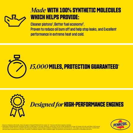PENNZOIL PLATINUM FULL SYNTHETIC 0W-16 MOTOR OIL, 5 QUART