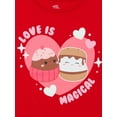 thumbnail image 3 of Squishmallow Love is Magical Girls Valentine's Day Short Sleeve Graphic Tee, Sizes 4-16, 3 of 3