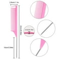 thumbnail image 2 of 6 Packs Pink Rat Tail Comb Fiber Teasing Combs Rat Tail Lifting Combs, 2 of 5
