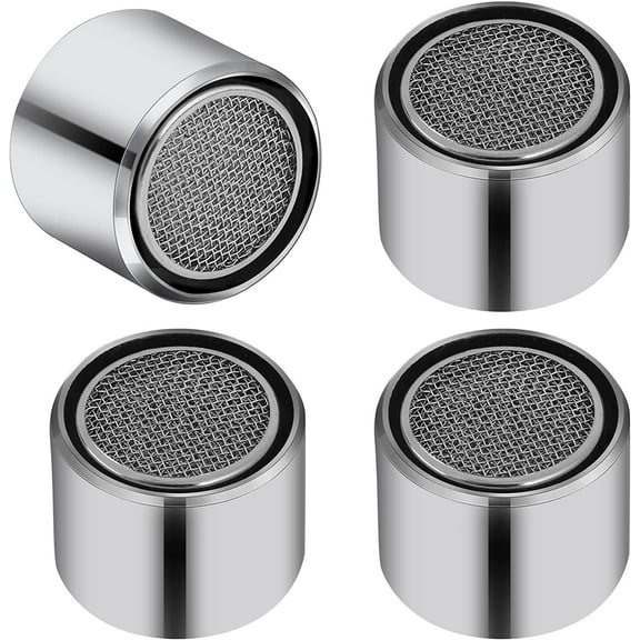 4 Pcs Bathroom Sink Filter Kitchen Faucet Aerator with Brass Shell 55/64 inch Aerator For Sink Faucet Female Thread Sink Aerator Faucet Filter with Gasket for Bathroom