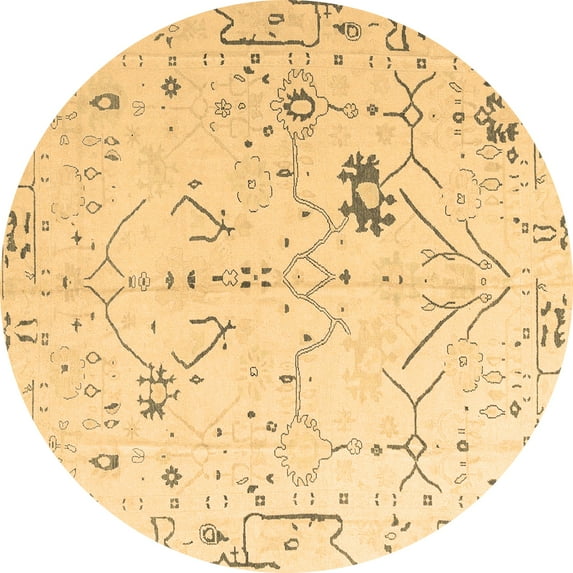 Ahgly Company Indoor Round Solid Brown Modern Area Rugs, 4' Round