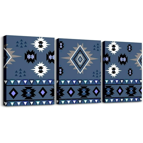 Hieng Western Bull Skull Wall Painting Posters and Prints Southwestern Aztec Picture Wall Decor Boys Girls Boho Tribal Canvas Wall Hieng for Living Room Bedroom Ethnic Bohemian