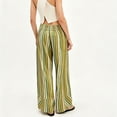 thumbnail image 4 of Stralyhd Wide Leg Pants Women Business High Waist Palazzo Pants Summer Casual Trousers Pleated Loose Pant with Pockets Green S, 4 of 5