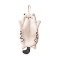 thumbnail image 2 of Kitchen Decor Qwtwty Cats Shape Hand Towel Kitchen Bathroom Hanging Absorbent Towel Corals Fleece Embroidered Children's Cartoons Handkerchief, 2 of 6