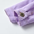 thumbnail image 6 of IBTOM CASTLE Toddler Kid Baby Boys Girls Denim Jacket Long Sleeve Button Down Jeans Coat Cowboy Overcoat Hoodie Casual Outwear 4-5 Years Purple, 6 of 8