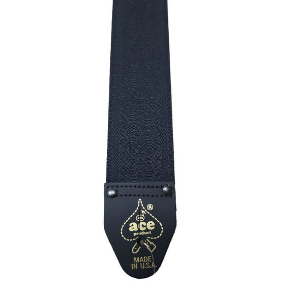 D'Andrea Ace Embossed Guitar Strap, Black