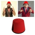 thumbnail image 5 of ZYHARUKO Felt Moroccan Red Fez Hat Turkish Hat for Men with Black Tassels Tarboosh Hat Pasha Fez Egyptian Fez Cap Costume Hat, 5 of 14