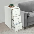 thumbnail image 5 of 6-Drawer Vertical Metal File Cabinet with Lock & Wheels, White Mobile File Organizer for Home Office & Workplace, Under Desk Cabinets, 5 of 17