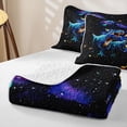 thumbnail image 4 of Homewish Cartoon Wildlife Dino Quilt King,Space Planets Stars King Coverlet Set,Black,3-Piece, 4 of 7