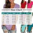 thumbnail image 2 of Fmbrln Womens Summer Short Sleeve V Neck Tops Casual Loose Side Slit Solid Color T-shirts Comfy Tees Blouse Hot Pink XL, 2 of 5