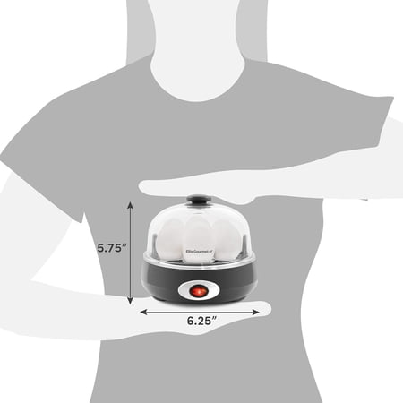Elite Gourmet Easy Egg Cooker, Charcoal Grey