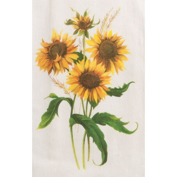 Sunny Sunflower Fields Flour Sack Kitchen Dish Towel Walmart Com Walmart Com