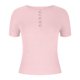thumbnail image 5 of Karight Women's Summer Tops Short Sleeve Shirts Ribbed Knit Henley Button Up T Shirts Slim Fit Casual Basic Tee, 5 of 6