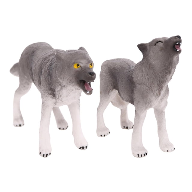 2 uds. s s bosque miniatura educativas animales de juguete para regalo de cumpleaños a partir de 3 años Playset Zulema Figuras de lobo