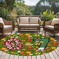 thumbnail image 4 of Merry Christmas Round Area Rug 8Ft Washable Large Circle Rugs for Living Room Dorm, Winter Xmas Stockings Gifts Cartoon Green Non-Slip Carpet Floor Mats Indoor Outdoor Carpet Runner Home Decor, 4 of 8
