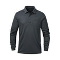thumbnail image 2 of Satankud Mens Golf Shirt Long Sleeve 3 Button Moisture Wicking Dry Fit Solid Casual Golf Polo Shirts for Men Dark Grey S, 2 of 8