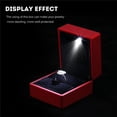 thumbnail image 3 of Luxury Ring Box With LED Light, Elegant Diamond Ring Case, For Unique Proposal, Engagement Or Wedding, Small, Velvet Interior Jewelry Display Gift Box For Promise Rings,Red, 3 of 8
