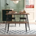 thumbnail image 3 of SEGMART Table and Chairs Dining Set, 4-Piece Dining Room Rectangular Table and 2 Leather Chairs and Bench with Sturdy Steel Frame, Industrial Compact Dining Set for Dining Room, 290lbs, S9738, 3 of 8