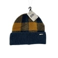 thumbnail image 2 of Steve Madden Women's Plaid Toboggan Beanie, Navy/Tan, One Size, 2 of 2