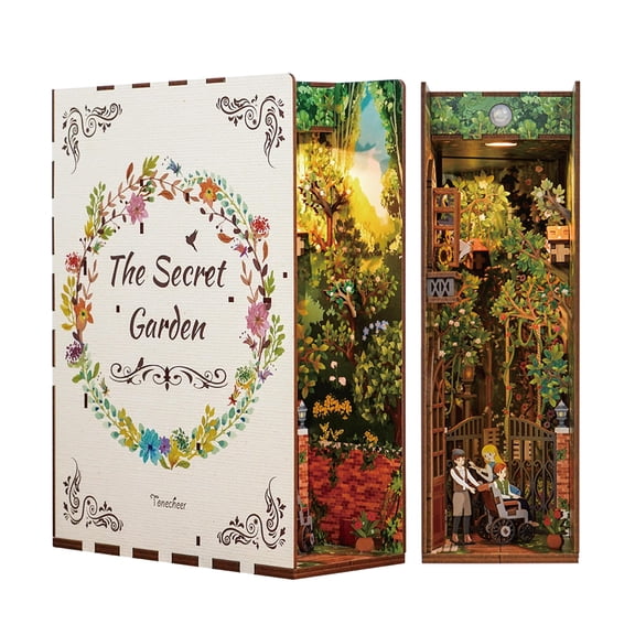 Kit Book Nook Tonecheer DIY Secret Garden con luz LED