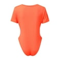 thumbnail image 3 of Gibobby Mono Ajustado de Verano Body de manga corta con cuello en V de color sólido ajustado sexy informal para mujer(Rojo， M), 3 of 4