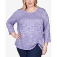 thumbnail image 4 of Alfred Dunner Womens Plus-Size Iridescent Space Dye Side Grommet Top, 4 of 6