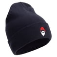thumbnail image 4 of Santa Ornament Embroidered 12 Inch Long Knitted Beanie - Navy OSFM, 4 of 5