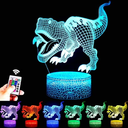 

NACAMS Dinosaur Night Light for Kids 3D Night Light 16 Color Changes with Remote Control Room Decoration Gift for Kids