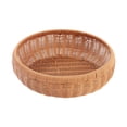 thumbnail image 2 of Cesta de almacenamiento de ratán de imitación, cesta de pan, contenedor de almacenamiento de decoración del hogar, para bocadillos, pan, encimera de 30 cm x 7 cm, 2 of 8