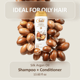 thumbnail image 3 of Silk 2 in 1 Shampoo and Conditioner for Oily Hair, Clarifying Hair Wash with Argan Oil and Silk Proteins, Hair Cleanser, Argan Oil Scent, 13.6 fl oz (Pack of 2), 3 of 5