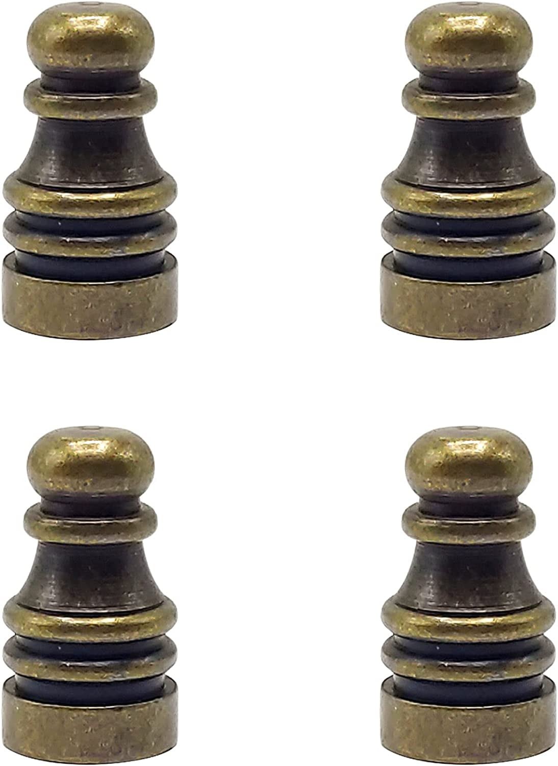 Pack of 4 Solid Metal Lamp Finials Caps tapped for Lamp Shade Holder